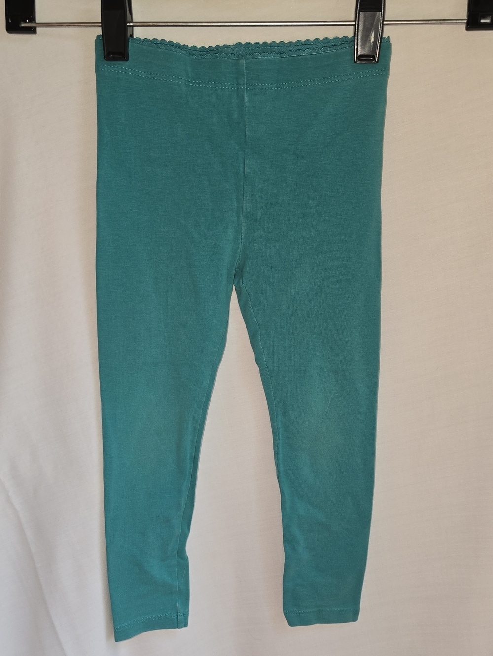 Tea Collection Teal Scalloped Waist Stretch Leggings